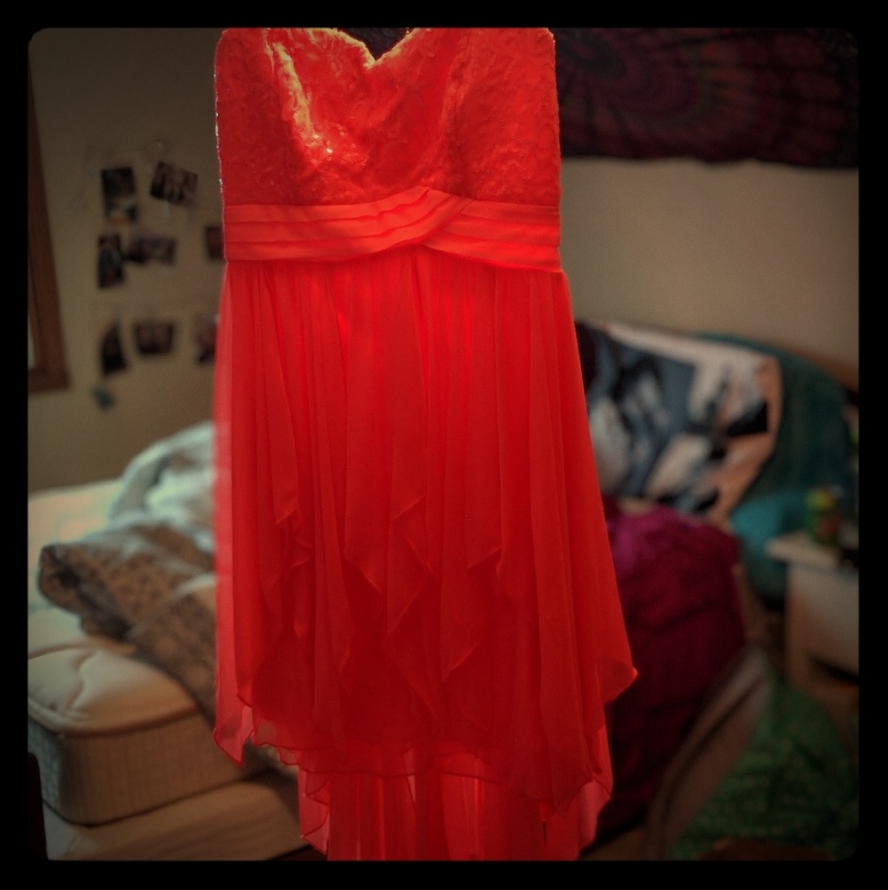 Neon Orange Homecoming/Formal Dress